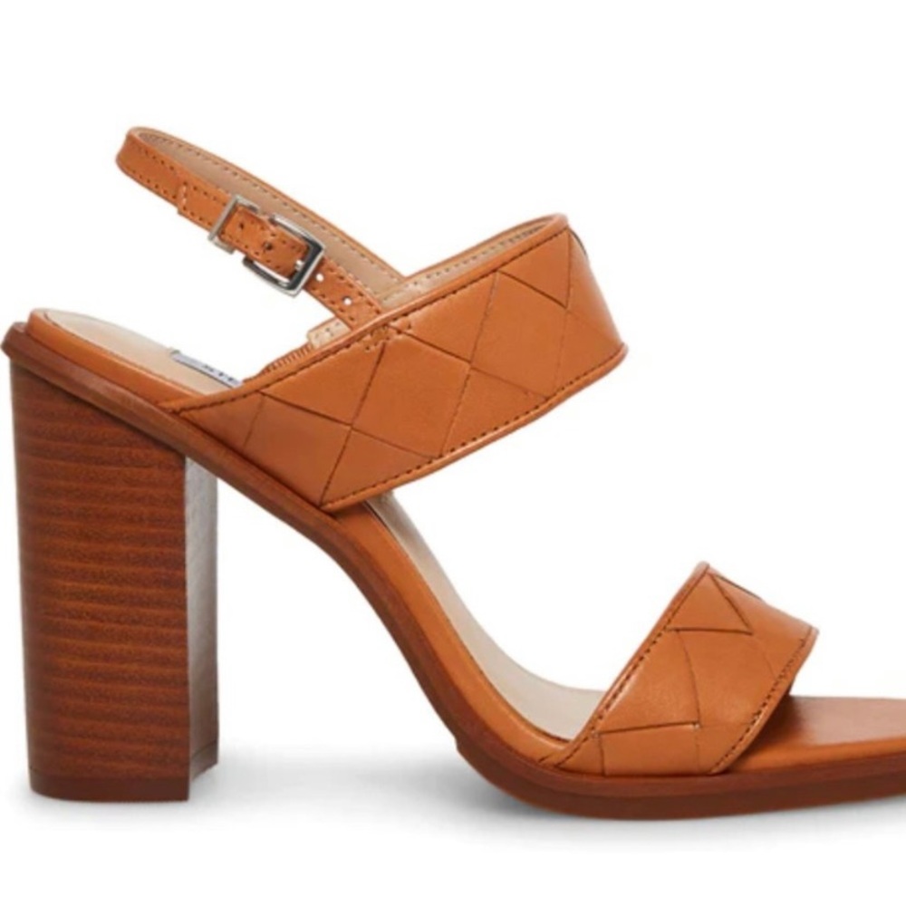 NWT Steve Madden Ideal Heeled Sandals Cognac Leather Size 5